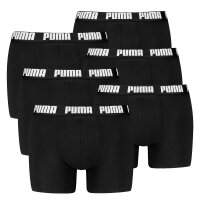 PUMA Herren Boxershorts, 6er Pack - Everyday Basic Boxers 6P, Cotton Stretch, einfarbig Schwarz/Weiß M
