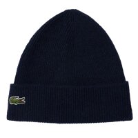LACOSTE Herren Schal & Mütze - Geschenkset, Knitted Cap, Logo-Patch, One Size Dunkelblau