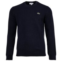 LACOSTE Men Sweater - Round Neck, Cotton, Regular Fit Dark blue M (Medium)