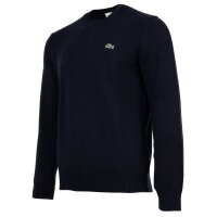 LACOSTE Men Sweater - Round Neck, Cotton, Regular Fit Dark blue 2XL (XX-Large)