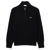LACOSTE Herren Pullover - Troyer-Kragen, Rippstrick, Wolle