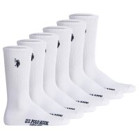 U.S. POLO ASSN. Herren Tennissocken, 6er Pack - Sportsocken, Logo, Baumwoll-Mix Weiß 39-42