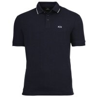 A|X ARMANI EXCHANGE Herren Poloshirt - Logo, Cotton Stretch, Kontraststreifen Dunkelblau M