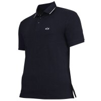 A|X ARMANI EXCHANGE Herren Poloshirt - Logo, Cotton Stretch, Kontraststreifen Dunkelblau M