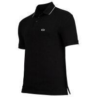 A|X ARMANI EXCHANGE Herren Poloshirt - Logo, Cotton Stretch, Kontraststreifen Schwarz 2XL