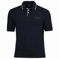A|X ARMANI EXCHANGE Mens Polo Shirt – Logo, Cotton Stretch, Contrast Stripes Dark Blue S (Small)