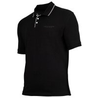 A|X ARMANI EXCHANGE Mens Polo Shirt – Logo, Cotton Stretch, Contrast Stripes Black 2XL (XX-Large)