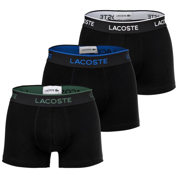 LACOSTE Men Boxer Shorts, 3-Pack - Trunks, Cotton Stretch Black XL (X-Large)