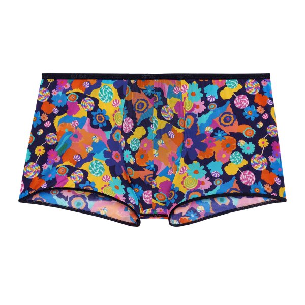 HOM Men Boxer Shorts - Trunk, Willy, Plume, Feather Light Blue/Yellow/Pink S (Small)