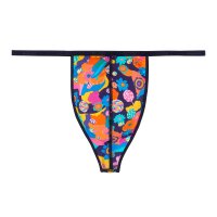 HOM Men G-String - Willy, Plume, feather-light, underpants Blue/Yellow/Pink S (Small)