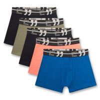 Sanetta Jungen Hipshorts, 5er Pack - Teens, Boxershorts, Single Jersey Schwarz/Blau/Orange 164
