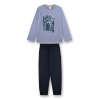 Sanetta Boys Pyjamas, long - teens, wolf print, single jersey, cotton Blue/Grey 140