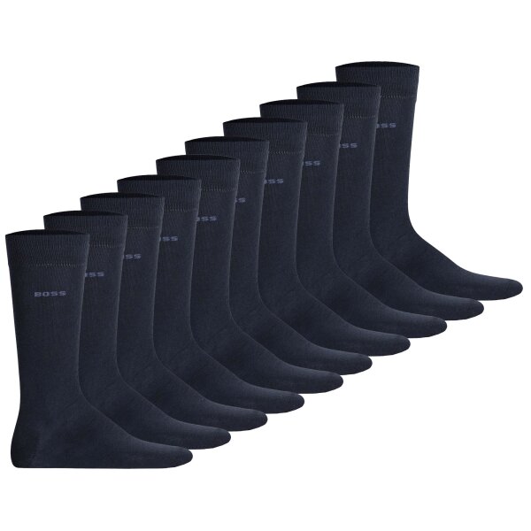 BOSS Herren Socken, 10er Pack - Kurzsocken, Baumwolle, Multipack, einfarbig Dunkelblau 43-46