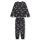Sanetta Mädchen Schlafanzug, lang - Teens, Smiley-Allover , Single Jersey Schwarz/Weiß 140
