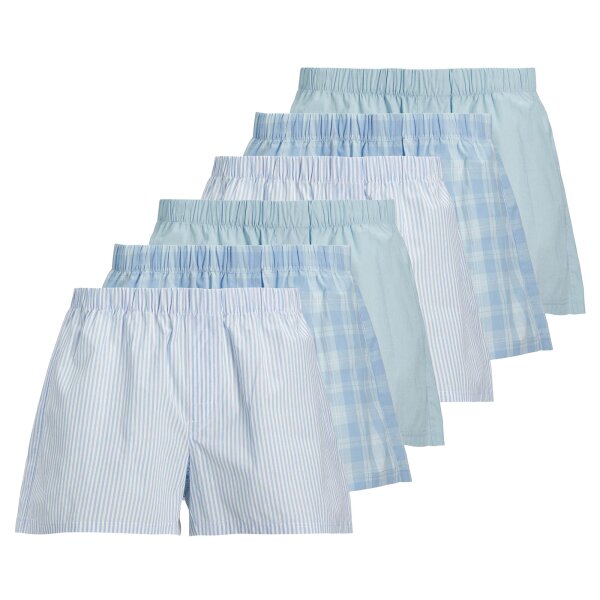 JACK&JONES mens woven boxer shorts, pack of 6 - JACMILANO WOVEN BOXERS 6 PACK , cotton Light Blue S (Small)