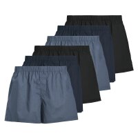 JACK&JONES Herren Web-Boxershorts, 6er Pack - JACMILANO WOVEN BOXERS 6 PACK , Baumwolle Dunkelblau 2XL