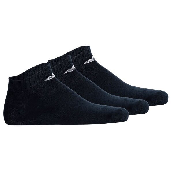 EMPORIO ARMANI Mens Sneaker Socks, 3-Pack - CASUAL COTTON, Multipack, Logo Blue 39-42