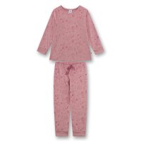 Sanetta Mädchen Schlafanzug, lang - Kids, Maus-Allover, Velour Rosa 104