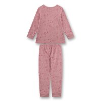 Sanetta Mädchen Schlafanzug, lang - Kids, Maus-Allover, Velour Rosa 104