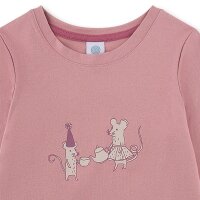 Sanetta girls pyjamas, long - Kids, mouse print, velour Rosa 104
