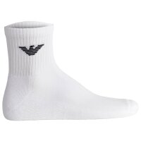 EMPORIO ARMANI Mens Quarter Socks, 3-Pack - SPORTY SPONGE, Ankle Socks, One Size White 39-46 (UK 5-12)