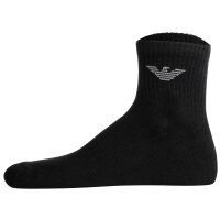 EMPORIO ARMANI Herren Quartersocken, 3er Pack - SPORTY SPONGE, Ankle Socks, One Size Weiß/Schwarz/Blau 39-46