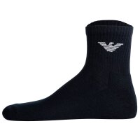 EMPORIO ARMANI Mens Quarter Socks, 3-Pack - SPORTY SPONGE, Ankle Socks, One Size Blue 39-46 (UK 5-12)