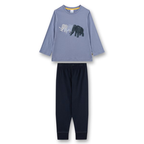 Sanetta Boys pyjamas, long - Kids, mammoth print, single jersey Blue 104