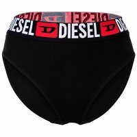 DIESEL womens high-waist briefs, 6-pack - SAM-D-CORE, cotton stretch, logo waistband Black/Red/White XS (X-Small)