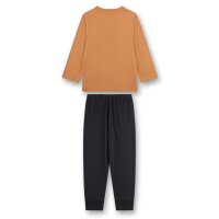 Sanetta Jungen Schlafanzug, lang - Kids, Roter Panda-Print, Single Jersey Braun 104