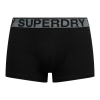 Superdry Men Boxer Shorts, 3-Pack - Trunk Triple Pack, Logo Waistband, Cotton Stretch Black/Grey M (Medium)
