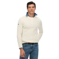 Superdry Herren Strickpullover - Cotton Texture Jumper, Pullover, Rundhals, einfarbig Off-White M