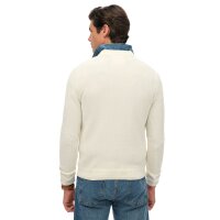 Superdry Herren Strickpullover - Cotton Texture Jumper, Pullover, Rundhals, einfarbig Off-White M