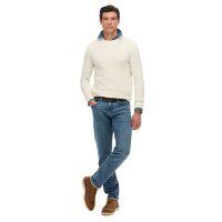 Superdry Herren Strickpullover - Cotton Texture Jumper, Pullover, Rundhals, einfarbig Off-White M