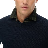 Superdry Men Knitted Jumper - Cotton Texture Jumper, Pullover, Round Neck, Plain Dark blue L (Large)