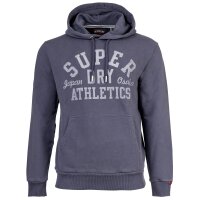 Superdry Herren Hoodie - Athletic Essential Hoodie, Logo, einfarbig Dunkelgrau M