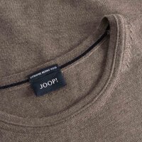 JOOP! Men Knitted jumper, wool – Denny, round neck, plain colour Brown M (Medium)