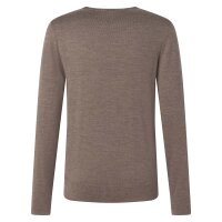 JOOP! Men Knitted jumper, wool – Denny, round neck, plain colour Brown XL (X-Large)
