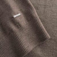 JOOP! Men Knitted jumper, wool – Denny, round neck, plain colour Brown XL (X-Large)