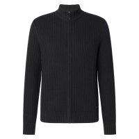 JOOP! Men Cardigan with stand-up collar – Jarono, zip, plain colour Black M (Medium)