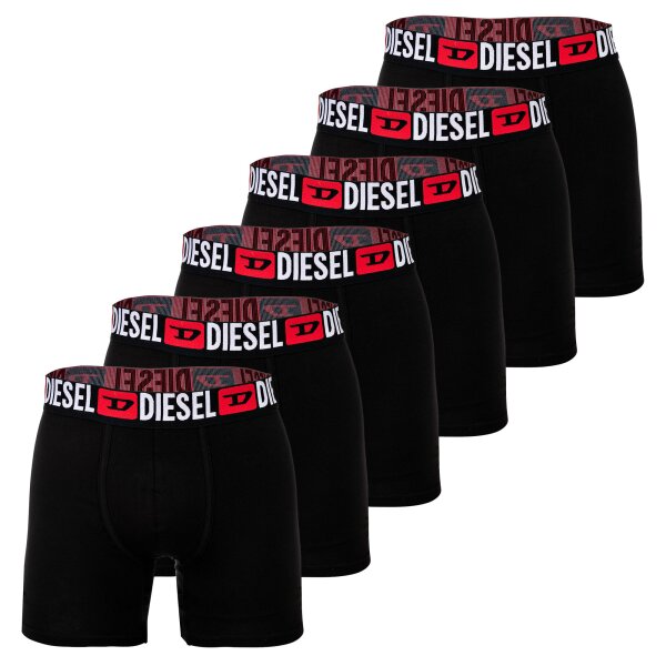 DIESEL Herren Boxershorts, 6er Pack - MAX-D-CORE, Boxer Briefs Long, Cotton Stretch Schwarz S