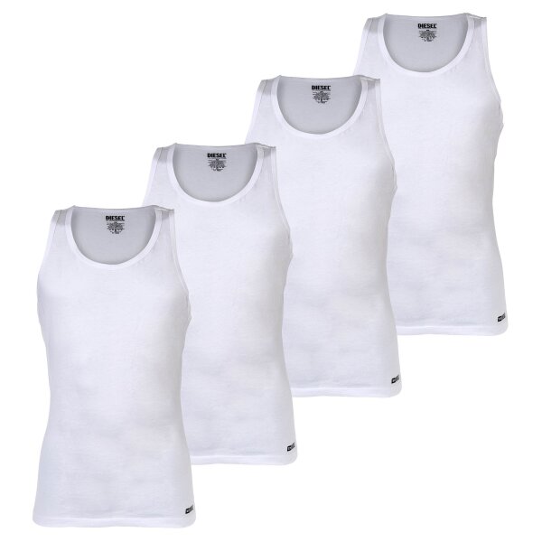 DIESEL Herren Unterhemden, 4er Pack - WALTY-D-BOX, Tanktop, ärmellos, Baumwolle Weiß L