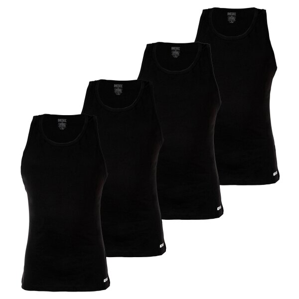 DIESEL Herren Unterhemden, 4er Pack - WALTY-D-BOX, Tanktop, ärmellos, Baumwolle Schwarz M