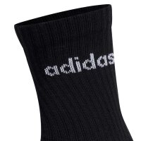 adidas Unisex Socken, 12er Pack - Linear Crew Cushioned, Logo, gepolstert, einfarbig Schwarz/Grau/Weiß 37-39