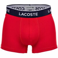 LACOSTE Herren Boxershorts, 6er Pack - Trunks, Casual, Cotton Stretch, Logobund Blau/Rot 2XL