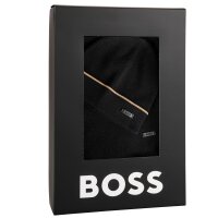 BOSS Mens Hat & Scarf - Henzo Set, Gift Set, Fine Knit, 170x24 cm, One Size Black