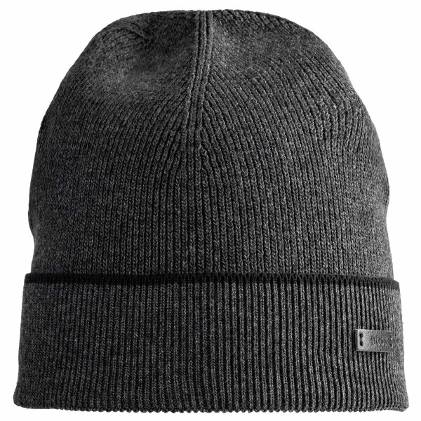 BOSS Mens Hat & Scarf - Henzo Set, Gift Set, Fine Knit, 170x24 cm, One Size Grey