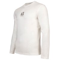 A|X ARMANI EXCHANGE Mens Long Sleeve - Long Sleeve, Round Neck, Logo, Cotton White S (Small)