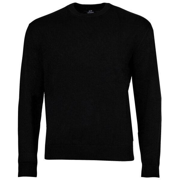 A|X ARMANI EXCHANGE Mens Knit Sweater – Crew Neck, Basic, Solid Color Black 2XL (XX-Large)