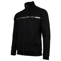 BOSS Herren Sweatjacke mit Stehkragen - Authentic Jacket Z, Zipper, Baumwolle Schwarz L